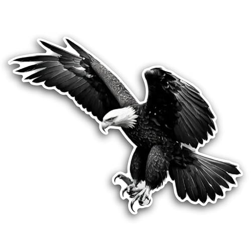 2 (Pieces) 3" and 5" Black Eagle Sticker, Waterproof Vinyl Decals for Many Purpose Like Cars, Trucks