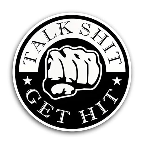 2 (Pieces) 3" and 5" Get Hit Sticker, Waterproof Vinyl Decals for Many Purpose Like Cars, Trucks, La