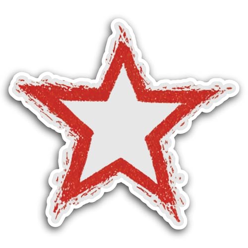 2 (Pieces) 3" and 5" Red Star Sticker, Waterproof Vinyl Decals for Many Purpose Like Cars, Trucks, L