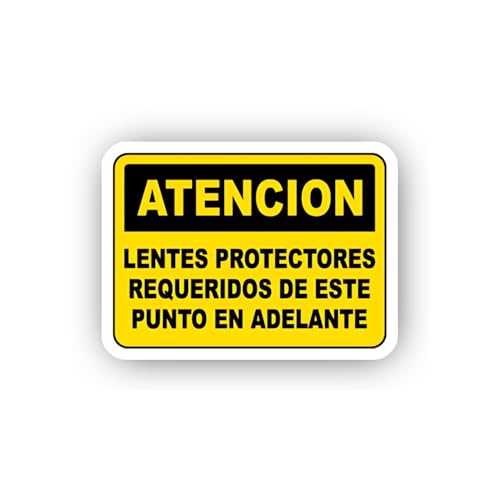 2 (Pieces) 3" and 5" Spanish Protective Lens Requirement Sticker, Waterproof Vinyl Decals for Many P