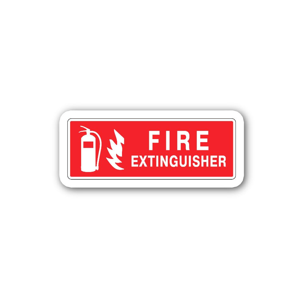 2 (Pieces) 3" and 5" EXFIRE Extinguisher RED Sign Sticker, Waterproof Vinyl Decals for Many Purpose 