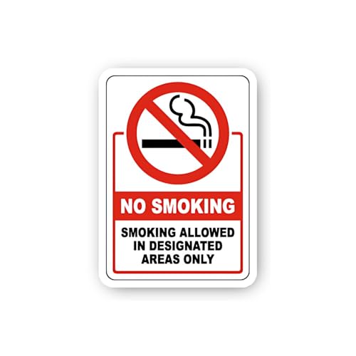 2 (Pieces) 3" and 5" No Smoking Deated Areas Sticker, Waterproof Vinyl Decals for Many Purpose Like 