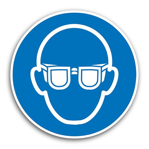 2 (Pieces) 3" and 5" Eye Protection Symbol Sticker, Waterproof Vinyl Decals for Many Purpose Like Ca