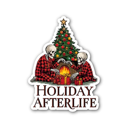 2 (Pieces) 3" and 5" Classic Sleigh Silhouette Sticker, Waterproof Vinyl Decals for Many Purpose Lik