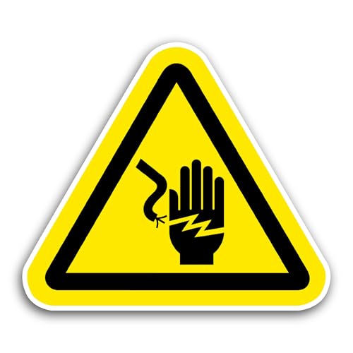 2 (Pieces) 3" and 5" Electrical Shock Sign Sticker, Waterproof Vinyl Decals for Many Purpose Like Ca