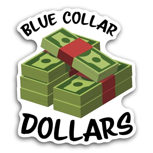 2 (Pieces) 3" and 5" Blue Collar Sticker, Waterproof Vinyl Decals for Many Purpose Like Cars, Trucks