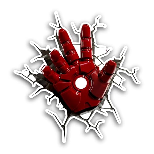 2 (Pieces) 3" and 5" Red Iron Hand Sticker, Waterproof Vinyl Decals for Many Purpose Like Cars, Truc