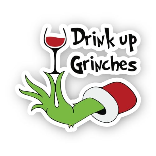 2 (Pieces) 3" and 5" Drink Up Sticker, Waterproof Vinyl Decals for Many Purpose Like Cars, Trucks, L