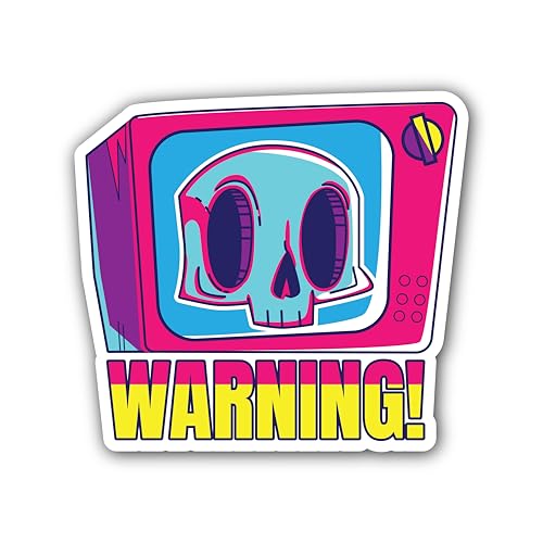 2 (Pieces) 3" and 5" Warning Sticker, Waterproof Vinyl Decals for Many Purpose Like Cars, Trucks, La