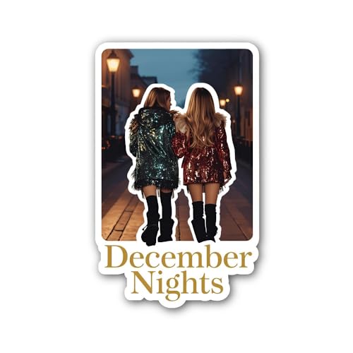 2 (Pieces) 3" and 5" Pine Trees Under The Moon Sticker, Waterproof Vinyl Decals for Many Purpose Lik