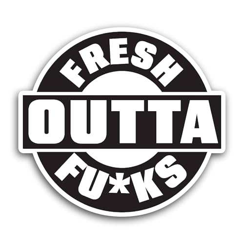 2 (Pieces) 3" and 5" Fresh Outta Sticker, Waterproof Vinyl Decals for Many Purpose Like Cars, Trucks