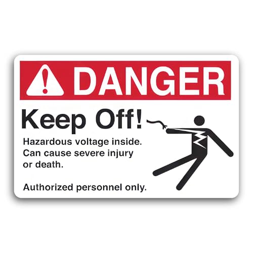 2 (Pieces) 3" and 5" Danger Keep Off Decal Sticker, Waterproof Vinyl Decals for Many Purpose Like Ca