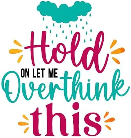 Inspirational Quote "Hold on Let Me Overthink This" Motivational Sticker Vinyl Decal Motivation Stickers- 5" Vinyl Sticker Waterproof