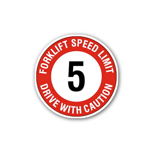 2 (Pieces) 3" and 5" Forklift Outdoor Speed Limit Sign Sticker, Waterproof Vinyl Decals for Many Pur