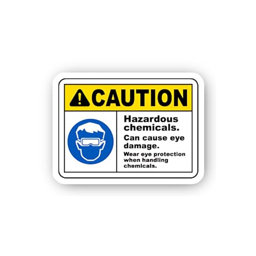 2 (Pieces) 3" and 5" Eye Protection Requirement Notice Sticker, Waterproof Vinyl Decals for Many Pur
