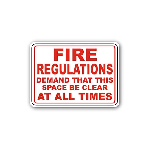 2 (Pieces) 3" and 5" This Space Be Kept Clear at All Times Sign Sticker, Waterproof Vinyl Decals for