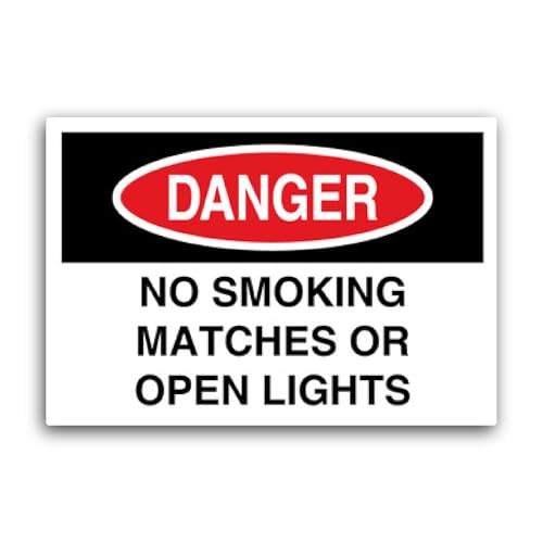 2 (Pieces) 3" and 5" No Smoking Matches or Open Lights Sticker, Waterproof Vinyl Decals for Many Pur
