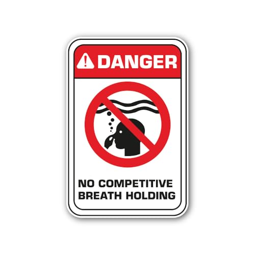 2 (Pieces) 3" and 5" NO Competitive Breath Holding Sign Sticker, Waterproof Vinyl Decals for Many Pu