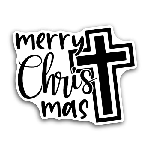 2 (Pieces) 3" and 5" Merry Christmas Text Sticker, Waterproof Vinyl Decals for Many Purpose Like Car