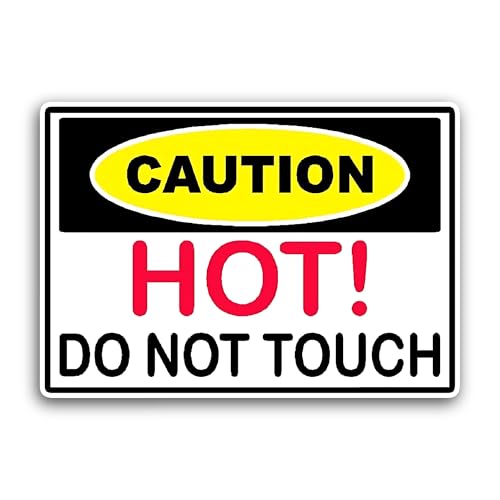 2 (Pieces) 3" and 5" Caution Hot Do Not Touch Sticker, Waterproof Vinyl Decals for Many Purpose Like