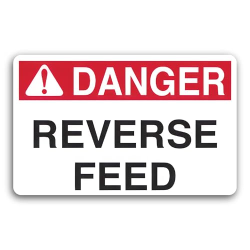 2 (Pieces) 3" and 5" Danger Reverse Feed Decal Sticker, Waterproof Vinyl Decals for Many Purpose Lik