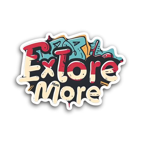 2 (Pieces) 3" and 5" Explore More Text Sticker, Waterproof Vinyl Decals for Many Purpose Like Cars, 