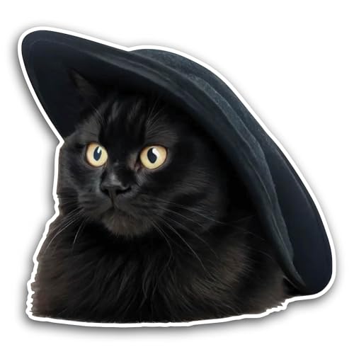 2 (Pieces) 3" and 5" Black Cat Sticker, Waterproof Vinyl Decals for Many Purpose Like Cars, Trucks, 