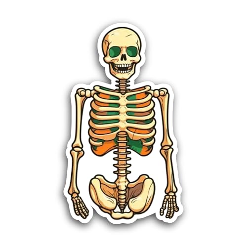 2 (Pieces) 3" and 5" Skeleton Sticker, Waterproof Vinyl Decals for Many Purpose Like Cars, Trucks, L