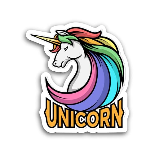 2 (Pieces) 3" and 5" Rainbow Unicorn Decal Sticker, Waterproof Vinyl Decals for Many Purpose Like Ca