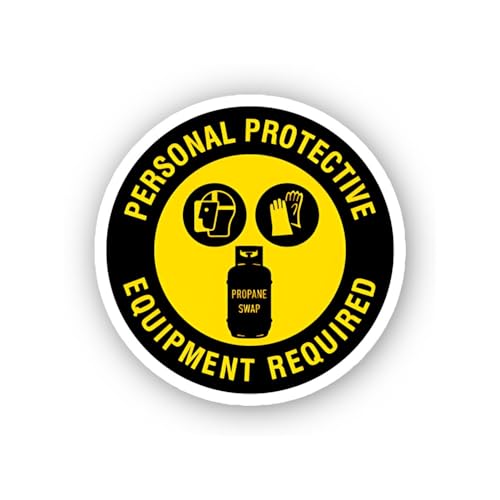 2 (Pieces) 3" and 5" Propane Handling Safety Equipment Requirement Sticker, Waterproof Vinyl Decals 