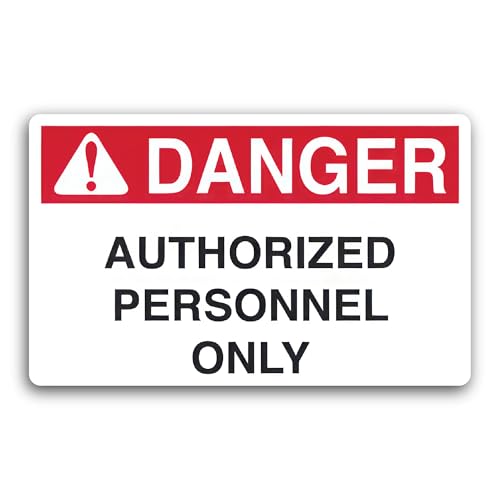 2 (Pieces) 3" and 5" Authorized Personnel Only Decal Sticker, Waterproof Vinyl Decals for Many Purpo