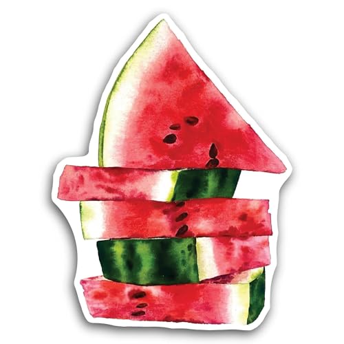 2 (Pieces) 3" and 5" Watermelon Slices Sticker, Waterproof Vinyl Decals for Many Purpose Like Cars, 