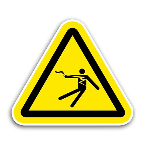 2 (Pieces) 3" and 5" Electrical Shock Sticker, Waterproof Vinyl Decals for Many Purpose Like Cars, T