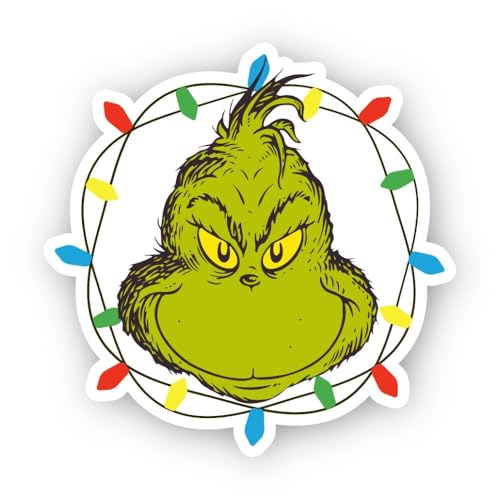 2 (Pieces) 3" and 5" Green Cartoon Face Sticker, Waterproof Vinyl Decals for Many Purpose Like Cars,