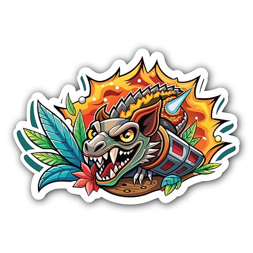 2 (Pieces) 3" and 5" Massive Rhino Head Graffiti Sticker, Waterproof Vinyl Decals for Many Purpose L