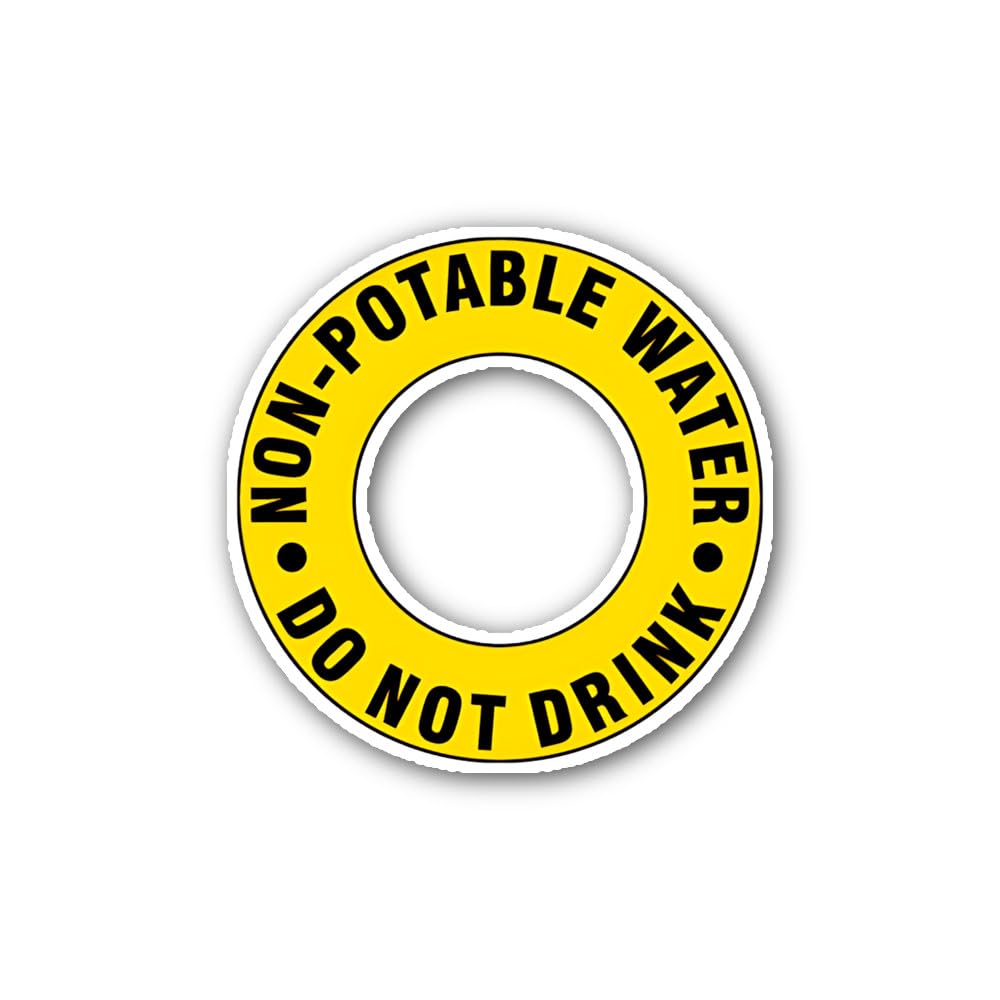 2 (Pieces) 3" and 5" Non-Potable Water do not Drink fire Hydrant Marker Sticker, Waterproof Vinyl De