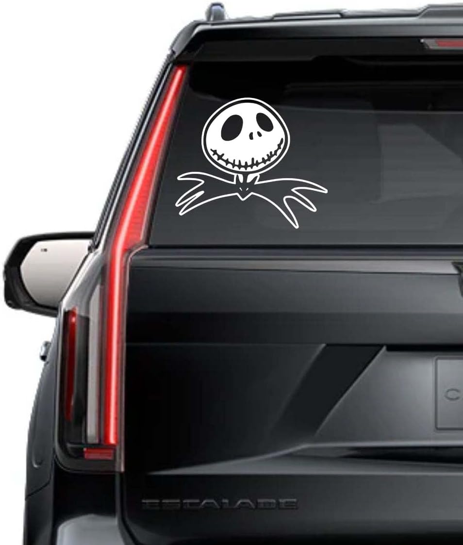 Nightmare Skeleton Window Vinyl Decal Sticker 6" (White), Waterproof Vinyl Decals for Many Purpose Like Cars, Trucks, Laptops, Phones, Windows and More