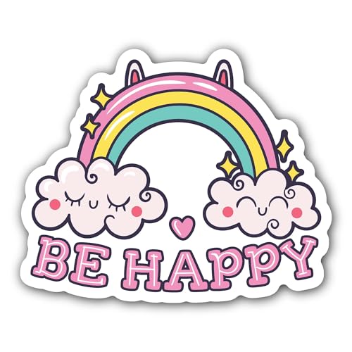 2 (Pieces) 3" and 5" Smile Flower Sticker, Waterproof Vinyl Decals for Many Purpose Like Cars, Truck