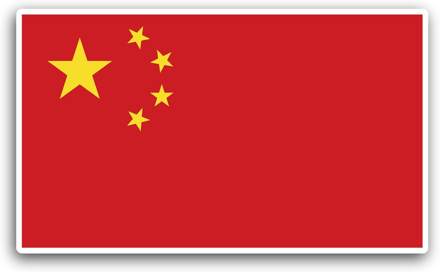 2 (Pieces) 3" and 5" China Flag Sticker, Waterproof Vinyl Decals for Many Purpose Like Cars, Trucks, Laptops, Phones, Windows and More