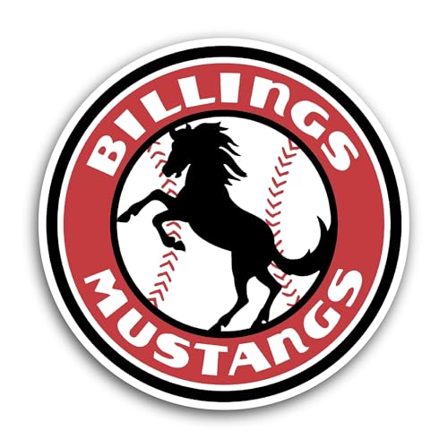 2 (Pieces) 3" and 5" B1llings Mustangs Sticker, Waterproof Vinyl Decals for Many Purpose Like Cars, 