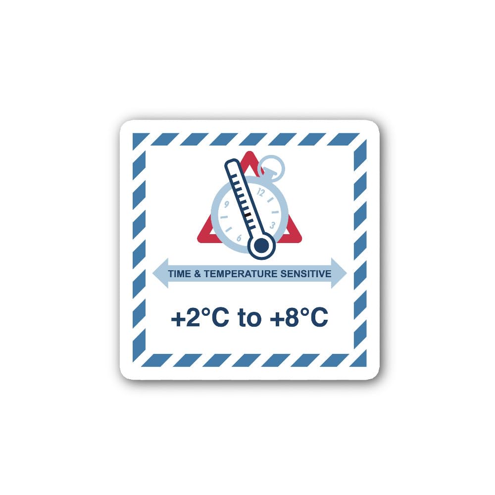 2 (Pieces) 3" and 5" TIME & Temperature Sensitive Sticker, Waterproof Vinyl Decals for Many Purpose 