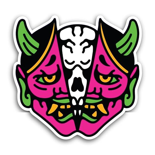 2 (Pieces) 3" and 5" Devil Head Sticker, Waterproof Vinyl Decals for Many Purpose Like Cars, Trucks,