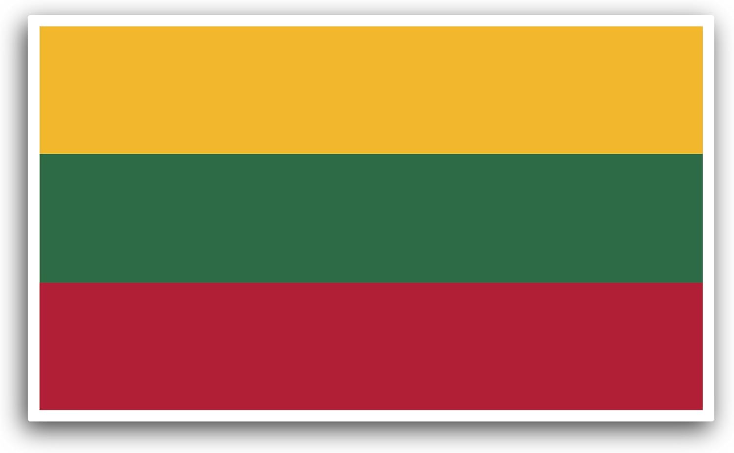 2 (Pieces) 3" and 5" Lithuania Flag Sticker, Waterproof Vinyl Decals for Many Purpose Like Cars, Trucks, Laptops, Phones, Windows and More