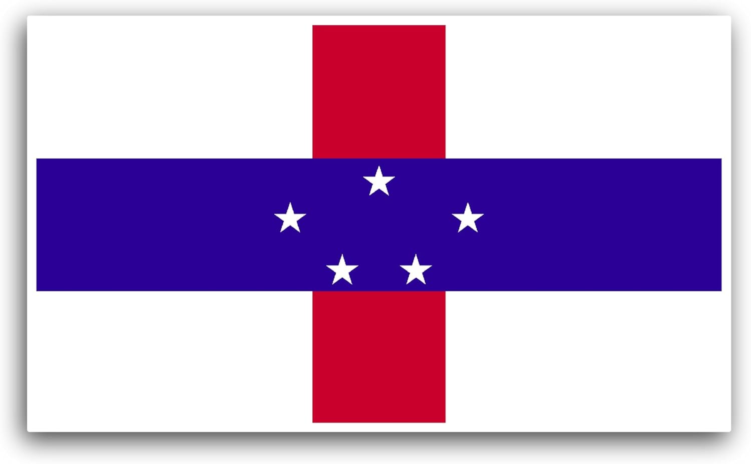 2 (Pieces) 3" and 5" Netherlands Antilles Flag Sticker, Waterproof Vinyl Decals for Many Purpose Like Cars, Trucks, Laptops, Phones, Windows and More
