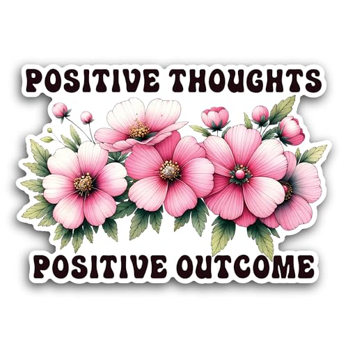2 (Pieces) 3" and 5" Positive Thoughts Sticker, Waterproof Vinyl Decals for Many Purpose Like Cars, 