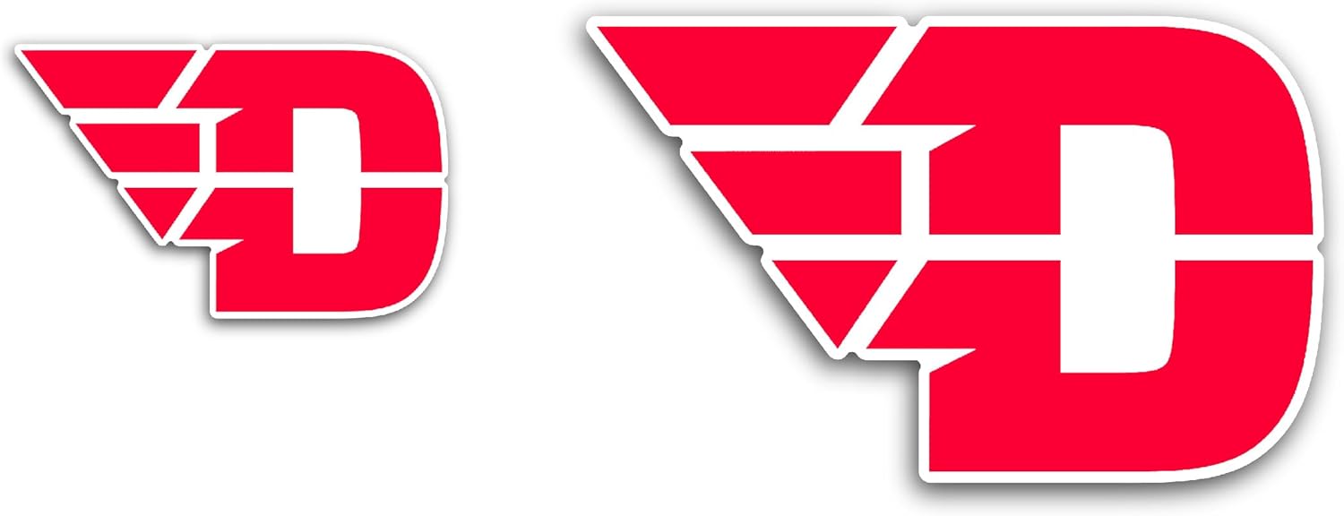 2 (Pieces) 3" and 5" University of Dayt0n Sticker, Waterproof Vinyl Decals for Many Purpose Like Cars, Trucks, Laptops, Phones, Windows and More