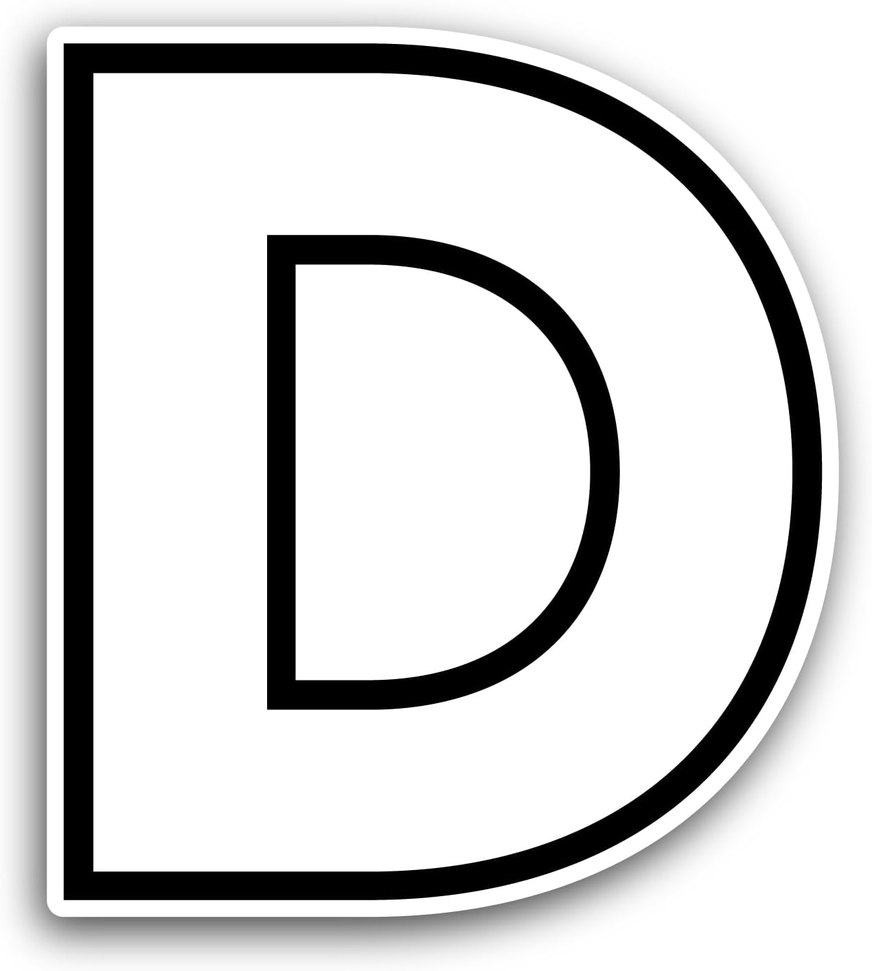 2 (Pieces) 3" and 5" Letter D Sticker, Waterproof Vinyl Decals for Many Purpose Like Cars, Trucks, Laptops, Phones, Windows and More