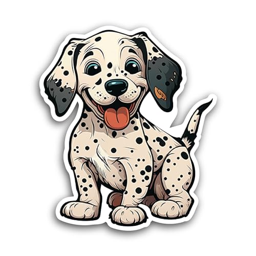 2 (Pieces) 3" and 5" Cute Dalmation Sticker, Waterproof Vinyl Decals for Many Purpose Like Cars, Tru