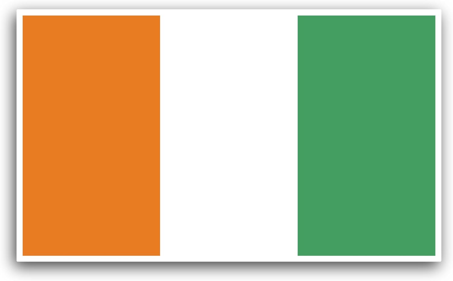 2 (Pieces) 3" and 5" Cote D'Ivoire Flag Sticker, Waterproof Vinyl Decals for Many Purpose Like Cars, Trucks, Laptops, Phones, Windows and More
