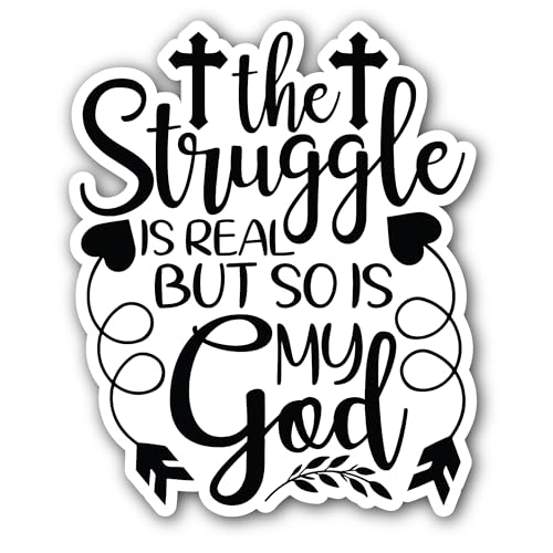 2 (Pieces) 3" and 5" The Struggle is Real Sticker, Waterproof Vinyl Decals for Many Purpose Like Car